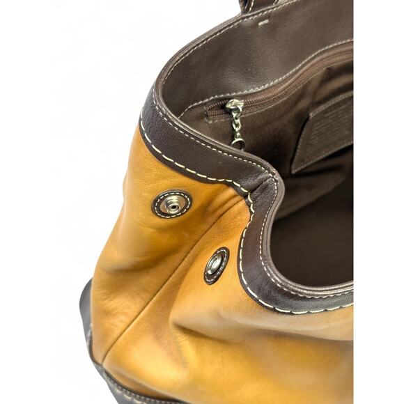 Coach Vintage Y2K Hampton Striped Suede & Canvas Satchel Bag - Picture 12 of 16